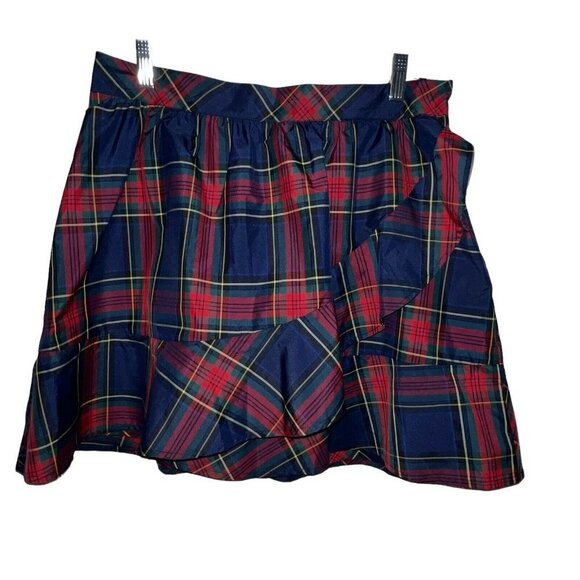 NWT Vineyard Vines Size 10 Jolly Plaid Party Skirt Deep Bay 2R001059 Ruffle Mini - Picture 1 of 9